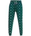 SF086 SF Clothing Unisex Cuffed Lounge Pants Bottle Green / White Snowflakes colour image